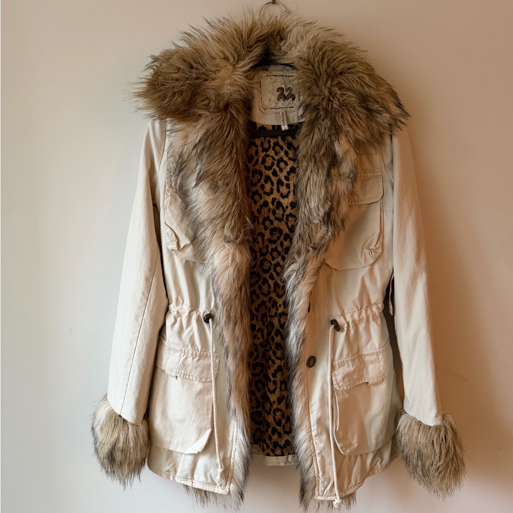 Nwt Twill 22 Y2k Women's Fur-Trimmed Parka Jacket Size S